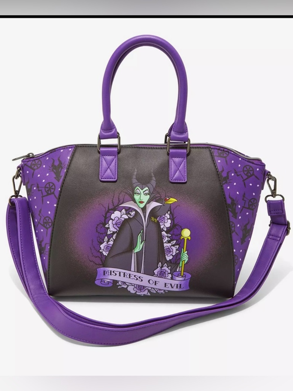 NWT!! Disney Loungefly Maleficent Mistress of Evil Purple Satchel/Crossbody